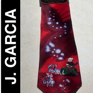 J. GARCIA Art in Neckwear - Vibrant Red Christmas Artistic Tie New With Tags